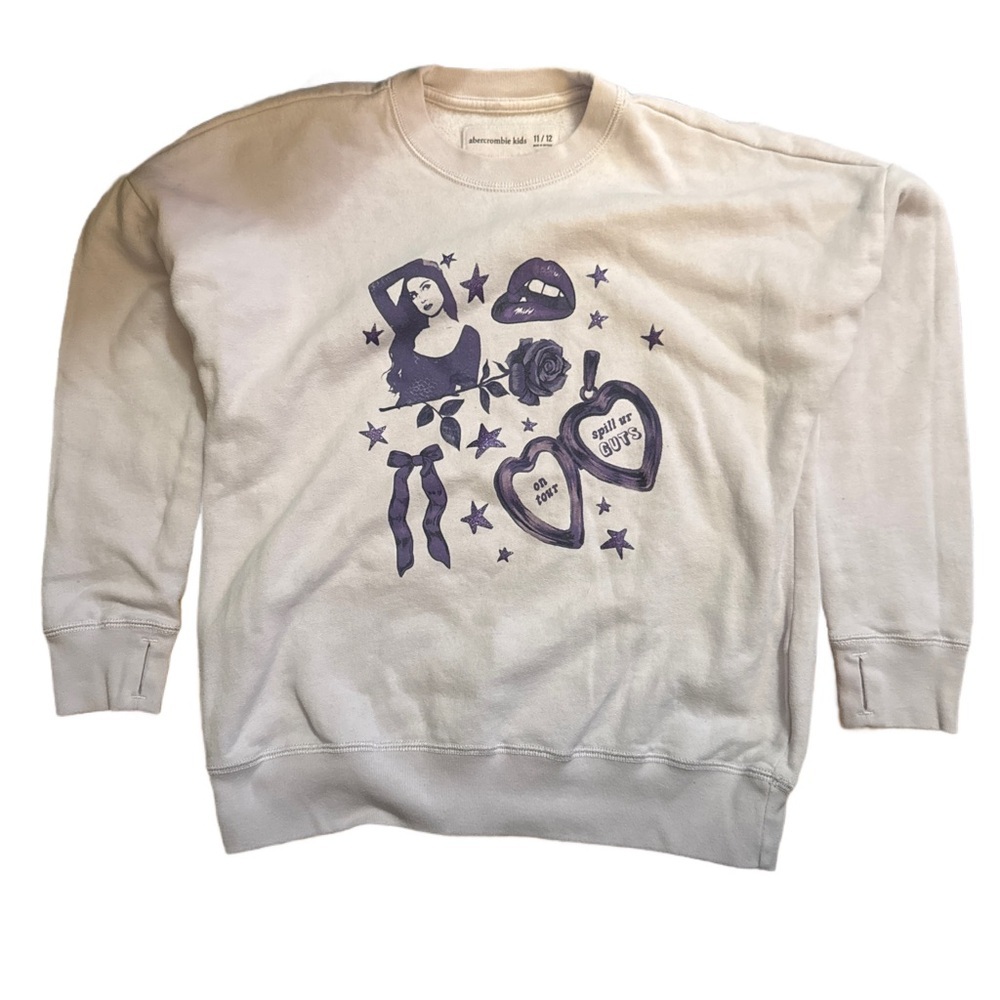 Abercrombie Kids Crewneck Olivia Rodrigo 11/12 pink purple New